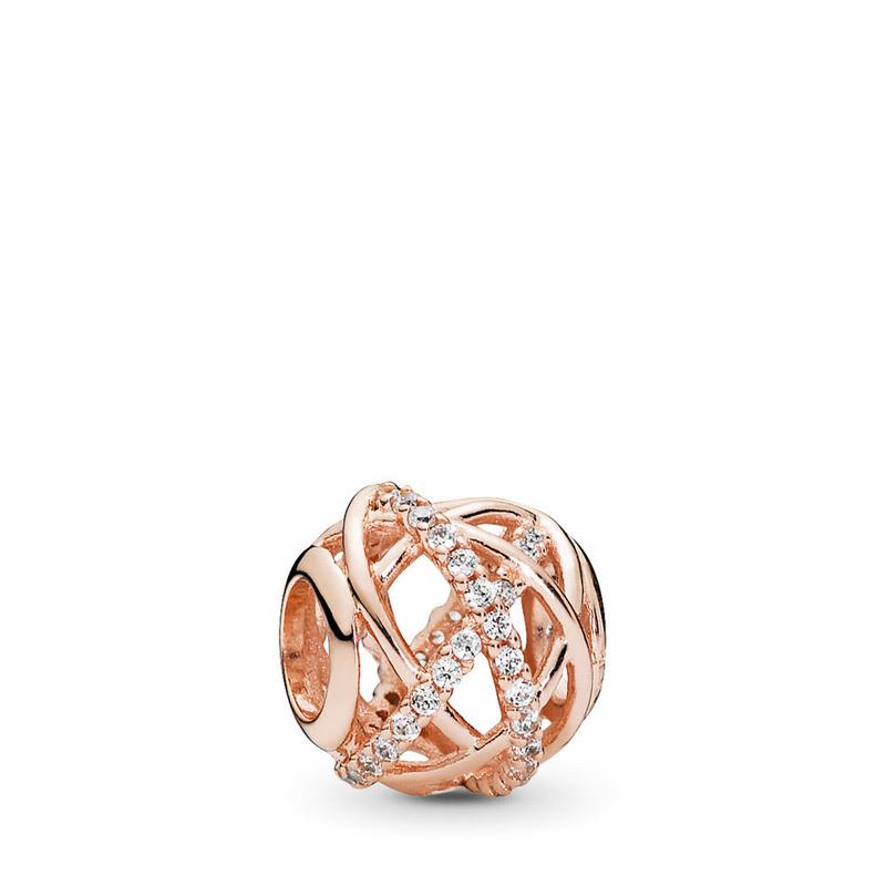 Pandora Sparkling Paw Print Charm Ireland - Pandora Rose/Cubic Zirconia - 543129WCT